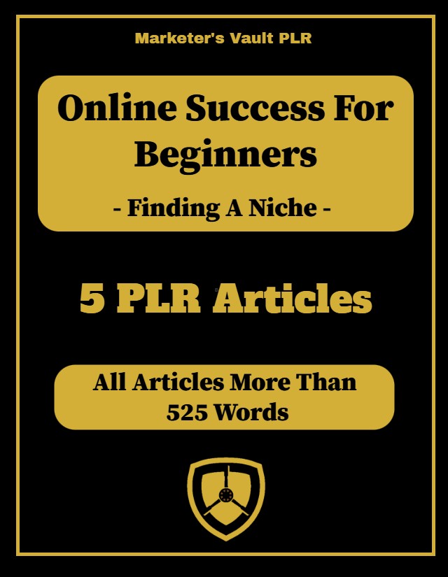 Online Success For Beginners Finding A Niche 5 PLR Articles